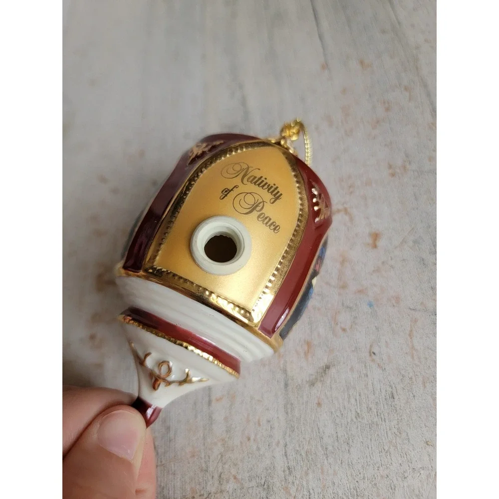 Vintage Bradford nativity scene porcelain ornament Xmas religious